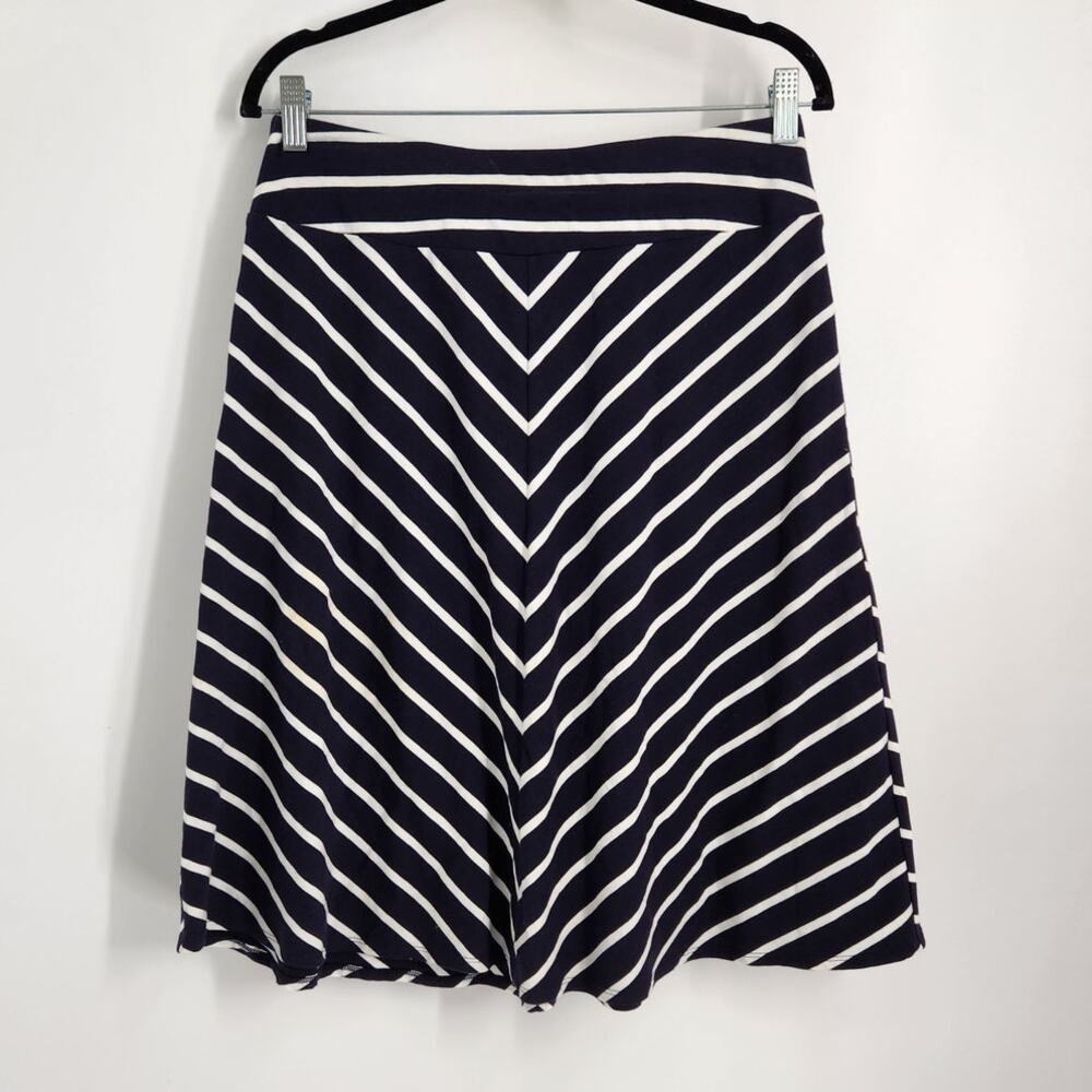 Talbots Navy Blue Striped Skirt Womens Petite Size Small